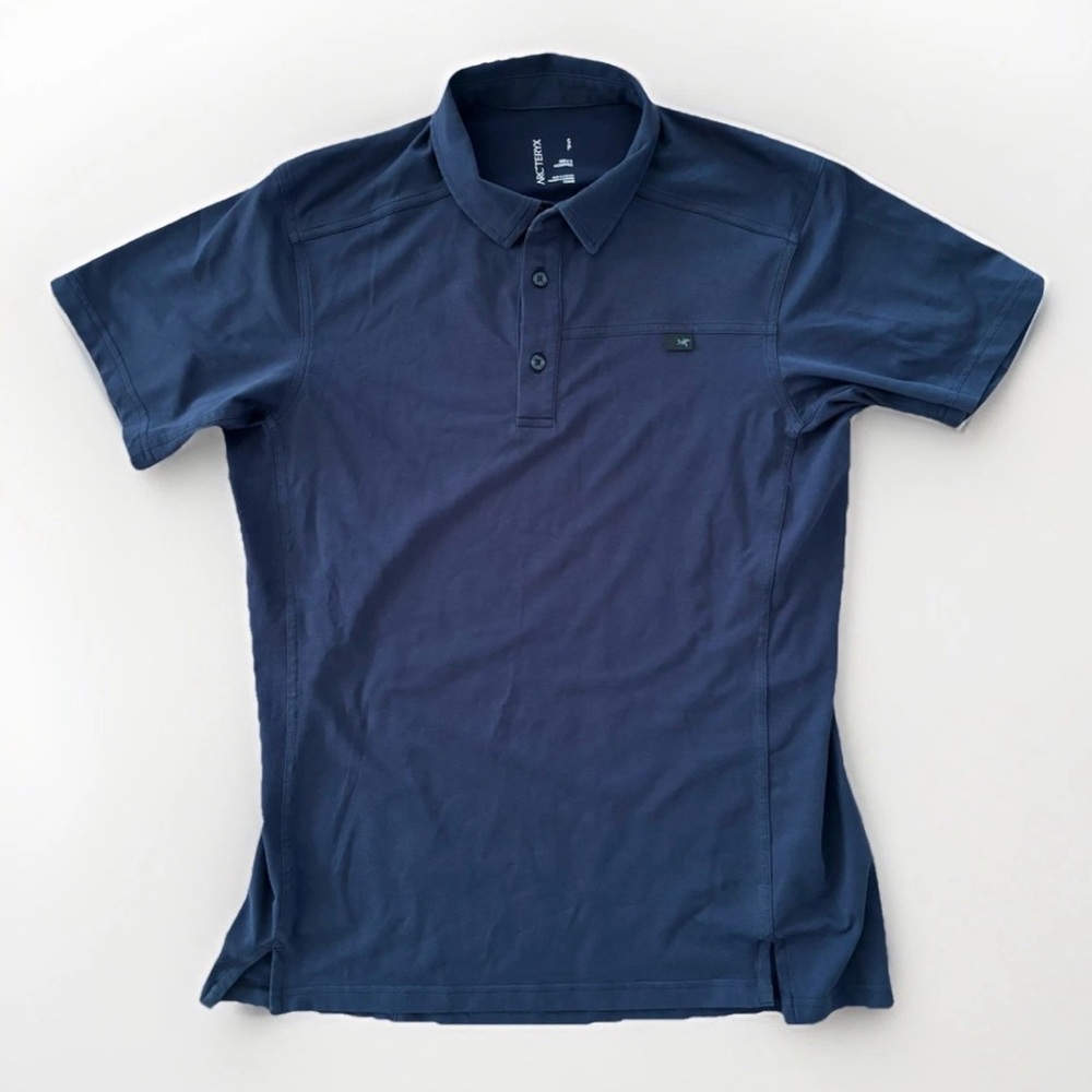Arc’teryx Polo Shirt Mens Small Blue Captive Performance Hiking Outdoor Casual